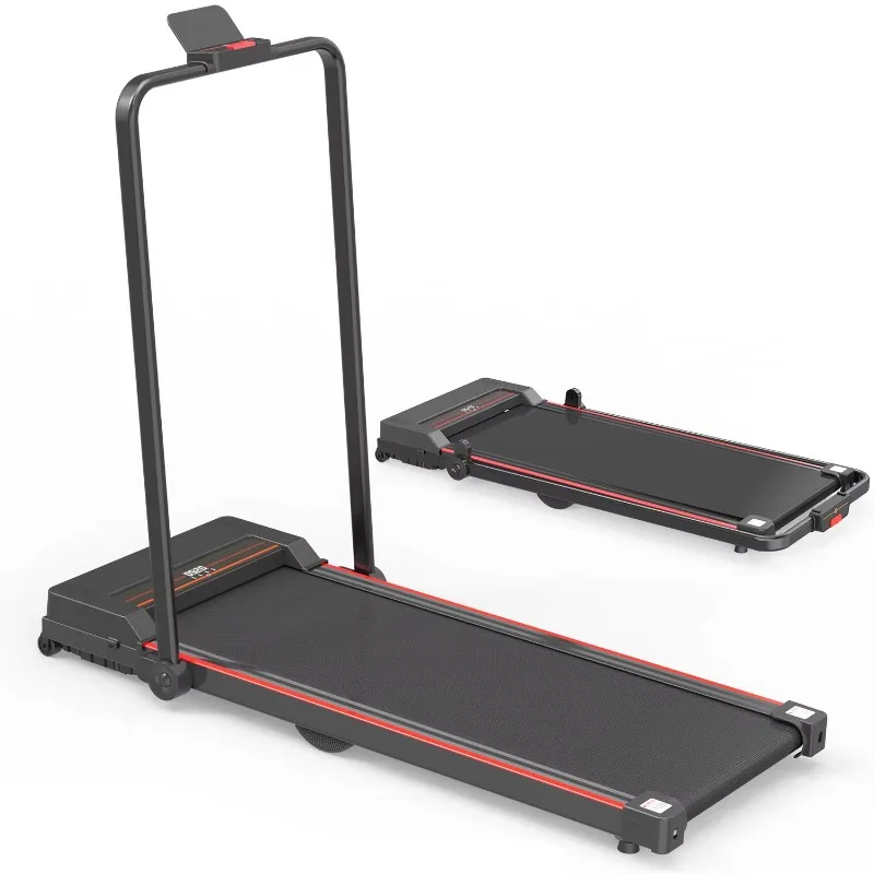 

Portable Small Treadmills for Home and Office, Folding Under Desk Walking Pad with Table Holder, LED Display