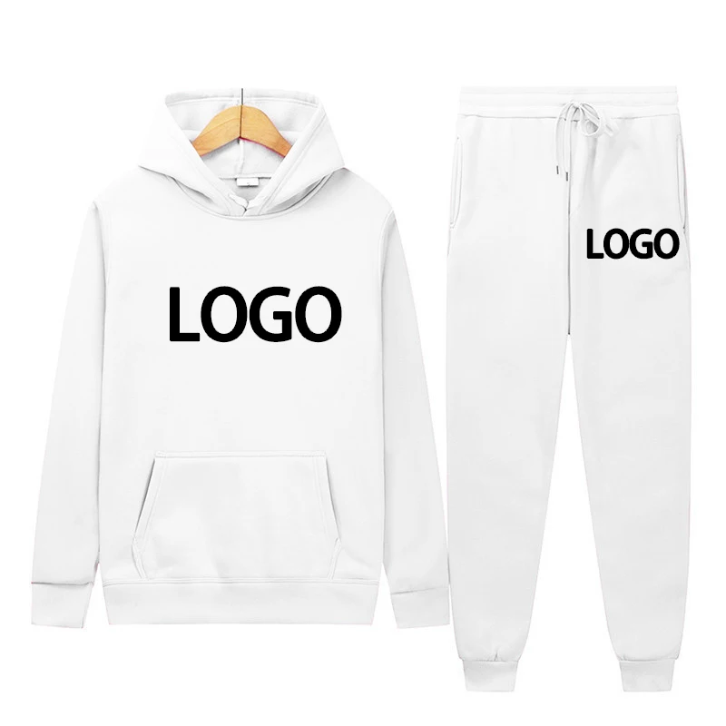 Customized Printed Men Women Tracksuit Hooded Sweatshirts and Jogger Pants High Quality Unisex Daily Casual Sports Hoodies Suit