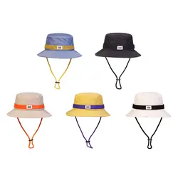 Unisex NGSHE Embroidery Draw Rope Bucket Hats Fishermen Caps Outdoor Casual Cap Sunscreen Hat Adventure Hat