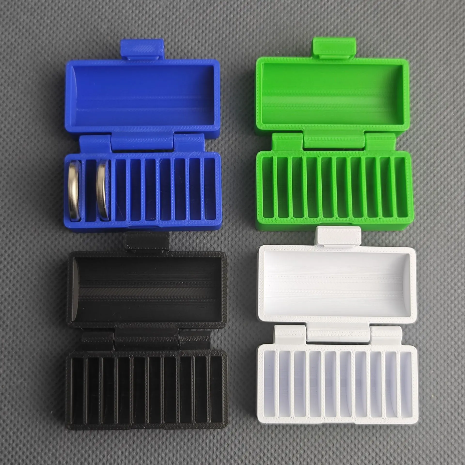 صندوق تخزين بطاريات بزر مطبوع ثلاثي الأبعاد Cr2032&Cr2450&Lr44 صندوق تخزين سلة التخزين