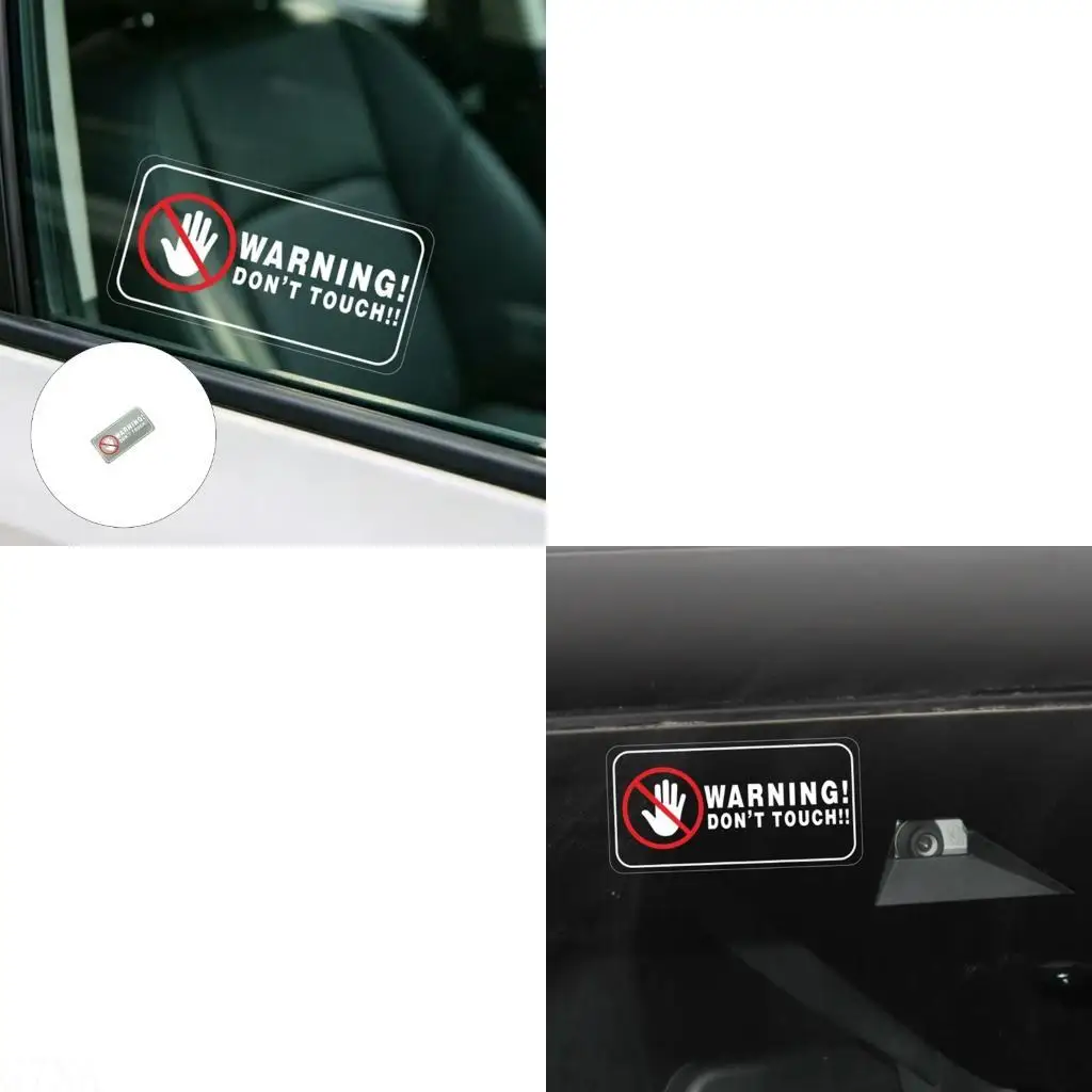 G7NA “Do Not Touch” Warning Sign Car Sticker With Keep Hands Away Message, Red Hand Mark, Vehicle Reminder Decal