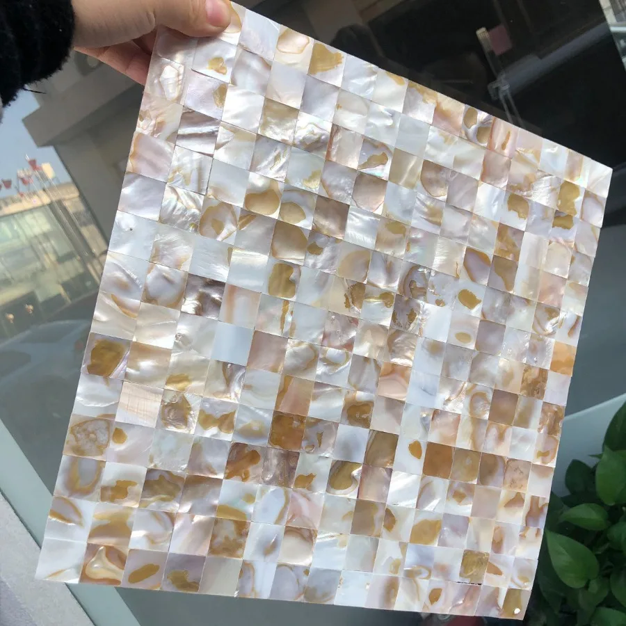 30x30CM Natural Shell Mosaic Tiles Sheet Mother of Pearl Wallpaper Tile Sticker Kitchen Backsplash Bathroom Shower Decorative