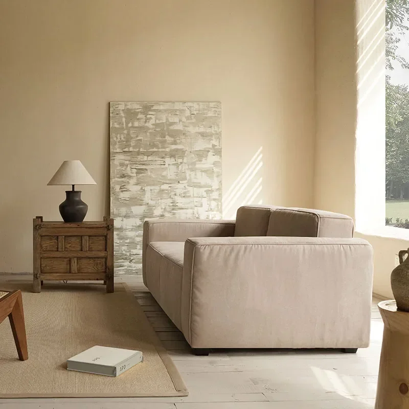 Qiji Style Log Retro Bedside شقة صغيرة تخزين خزانة جانبية #3