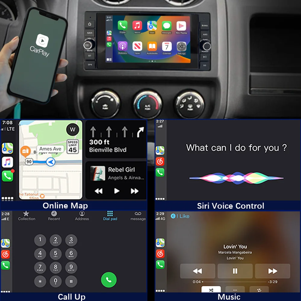 CHSTEK Android 11 Car Radio CarPlay Android Auto For Jeep Compass Commander Grand Cherokee Wrangler Dodge GPS Wi‑Fi BT Head Unit