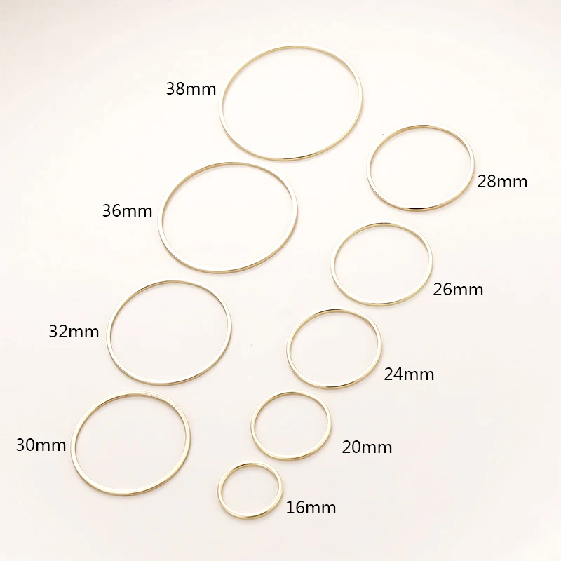 10pcs copper clad 14K Gold versatile round ring pendant DIY hand jewelry earrings chain connecting accessories materials