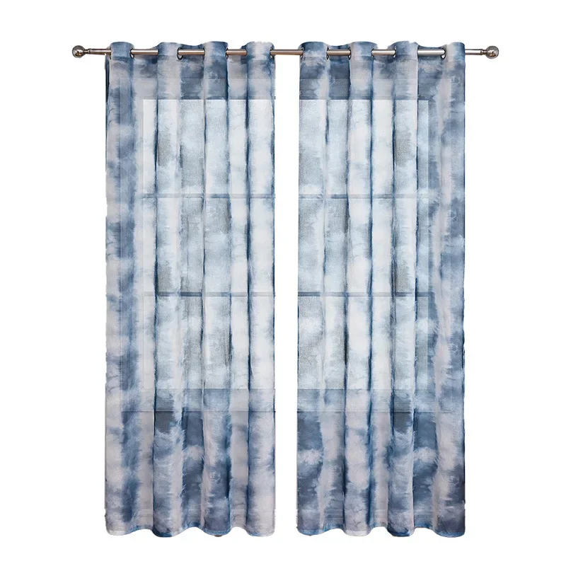 PP1051New striped curtains, gauze curtains, balcony living room and bedroom sun protection and blackout finished curtains