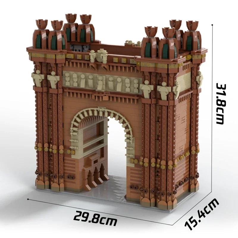 City Street View-modelo Moc, bloques de construcción, tecnología de monumentos de Barcelona, bloques modulares, regalos, juguetes de Navidad, conjuntos DIY de montaje