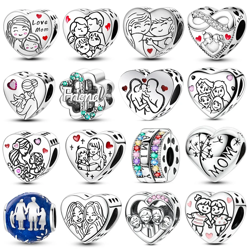 

Charms Silver 925 Original Warmth Pattern Heart Charm Beads Fits 3mm Bracelet Necklace For Women Luxury DIY Jewelry Fine Gifts
