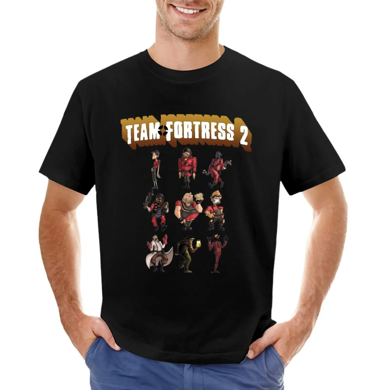 

Team Fortress 2 - All Characters / Classes with TF2 Logo T-Shirt Anime t-shirt mens graphic t-shirts hip hop