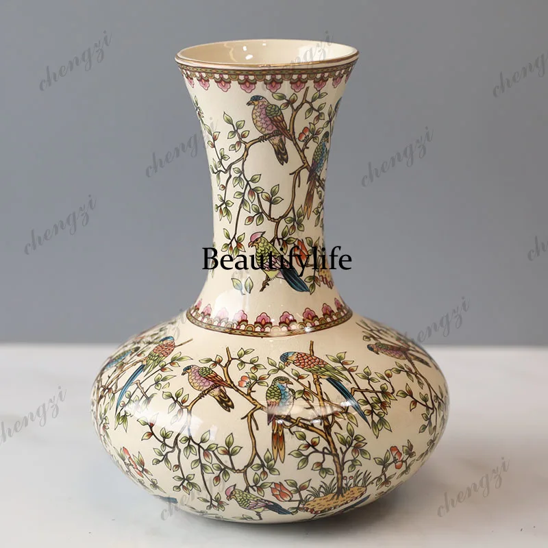 American ceramic big belly small mouth vase porch dining table coffee table TV cabinet decorative handicrafts
