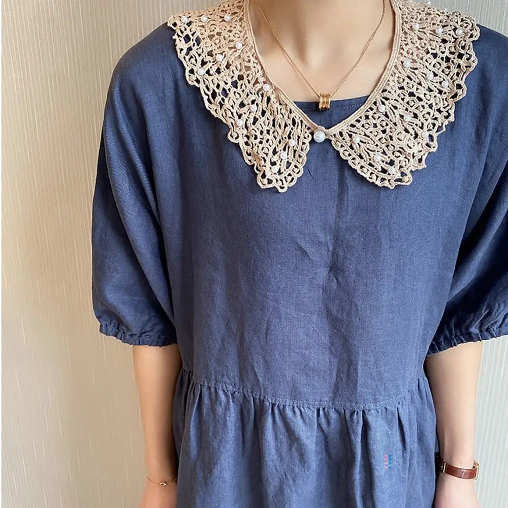 Tecido de renda destacável Mini Cape, Ruff Lapel Half Shirt, Blusa Roupas Ajustar, Decote Falso Collar