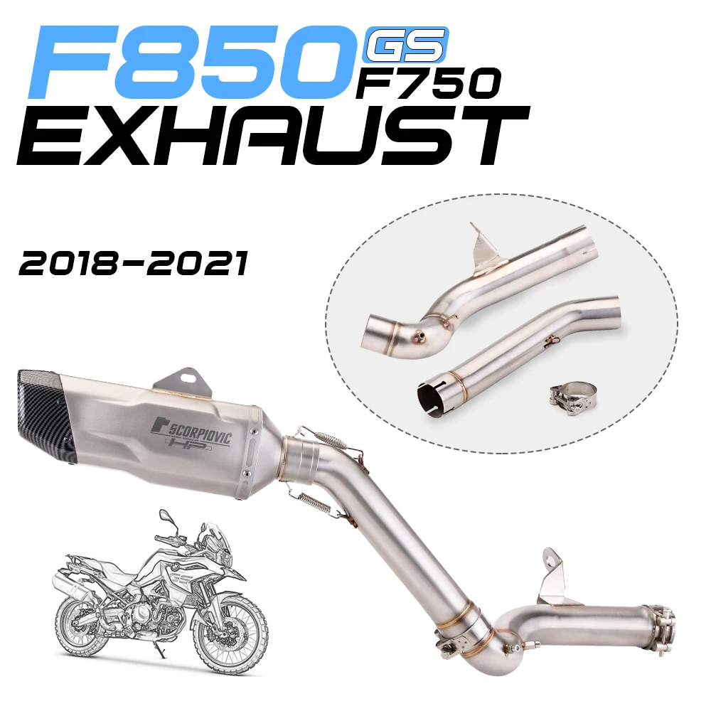 Motorcycle F750GS F850GS Exhaust Muffler Middle Link Pipe Connect Slip On Connector For BMW F750 F850 F 750 850 GS ADV 2020 2019