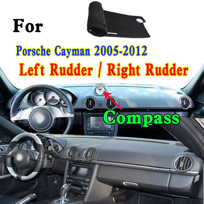 

For Porsche Cayman Boxster R S 987C 2005-2012 Car Dashboard Mat Accsesories Anti-reflective Anti-slip Anti-dirty Pad Ornaments