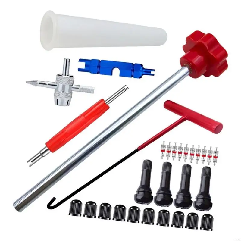 Detailed 30 Piece Air Stem Maintenance possesses Removal Mounting Set And Replacement Parts For Technicians C7AC
