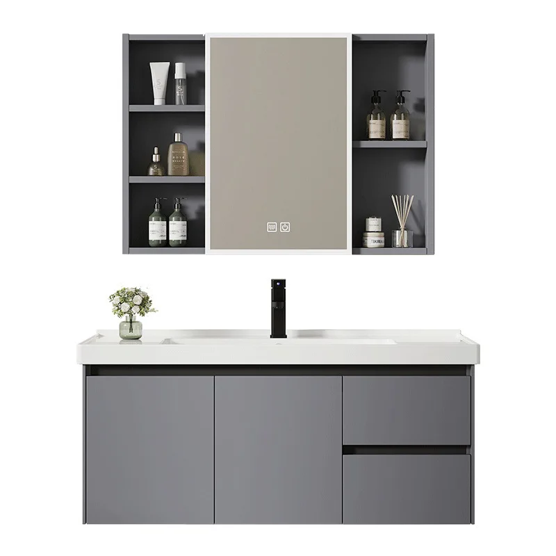 

Simple, thickened, space aluminum, bathroom cabinet, combo, wash basin, bathroom