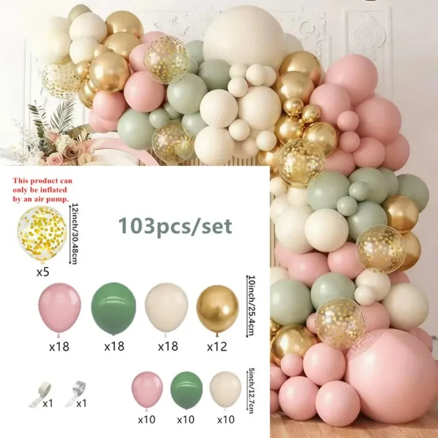 Sage Green and Vintage Pink Balloon Arch Garland Set,  Engagement Parties, and Room Decorations view 2