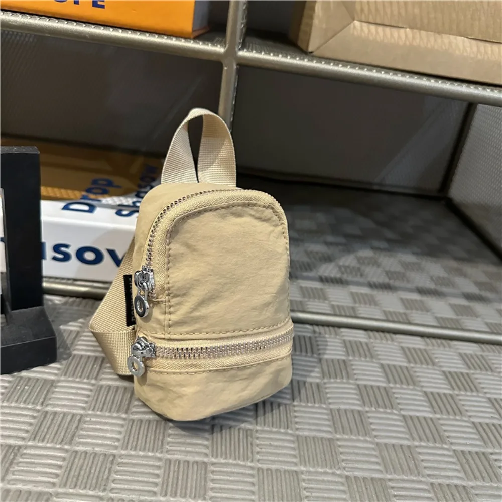 

Fashion Solid Color Nylon Mini Backpack Sling Hanging Bag Pendant Korean Style Mini Handbag Small Wallet Outdoor