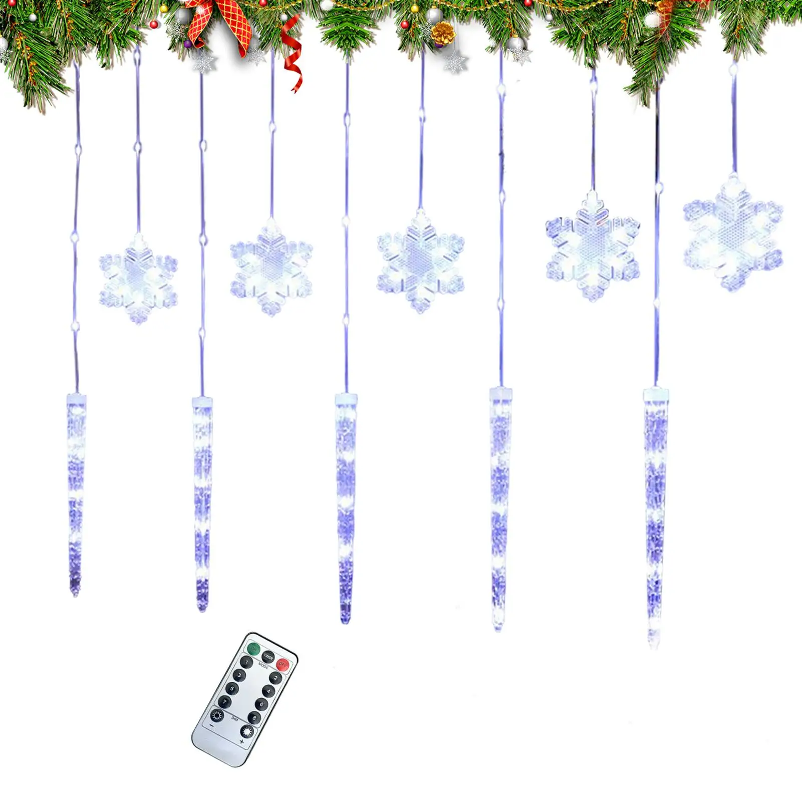 Snowflake Lights Outdoor Ice Pick Lamp Flashing With Remote LED Snowflake Lights Outdoor For Yard Balcony Porch House Indoor