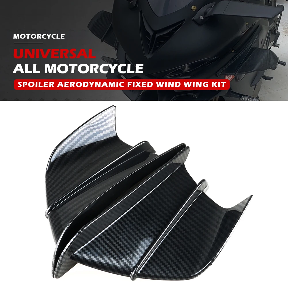 

For HONDA YAMAHA KAWASAKI SUZUKI Universal Motorcycle Side Winglet Aerodynamic Wing Kit Spoiler R1 CBR650R NINJA1000 Scoote