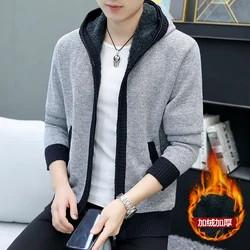 Knitted Sweaters for Men Cardigan Motorcycle Man Clothes Coat Zipper Jacket Zip-up Hoodie Korean Popular Clothes Fashion