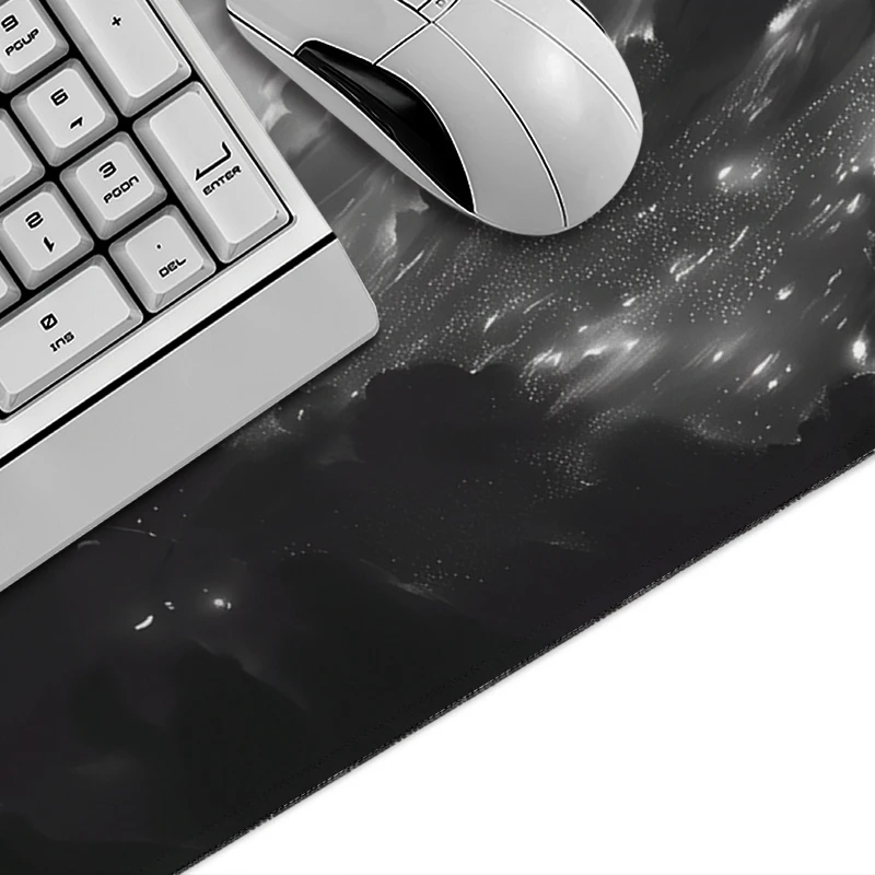 Mouse Pad Black White Moonlight Clouds Gaming printon demand HD Computer Home Mousepad XXL keyboard pad Non-Slip Carpet