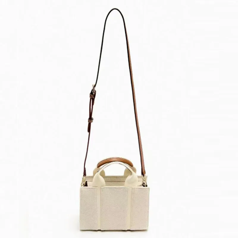 Simple Design Beige Canvas Women Bag Women Handbag 2024 New Single Shoulder Bag Crossbody Bag