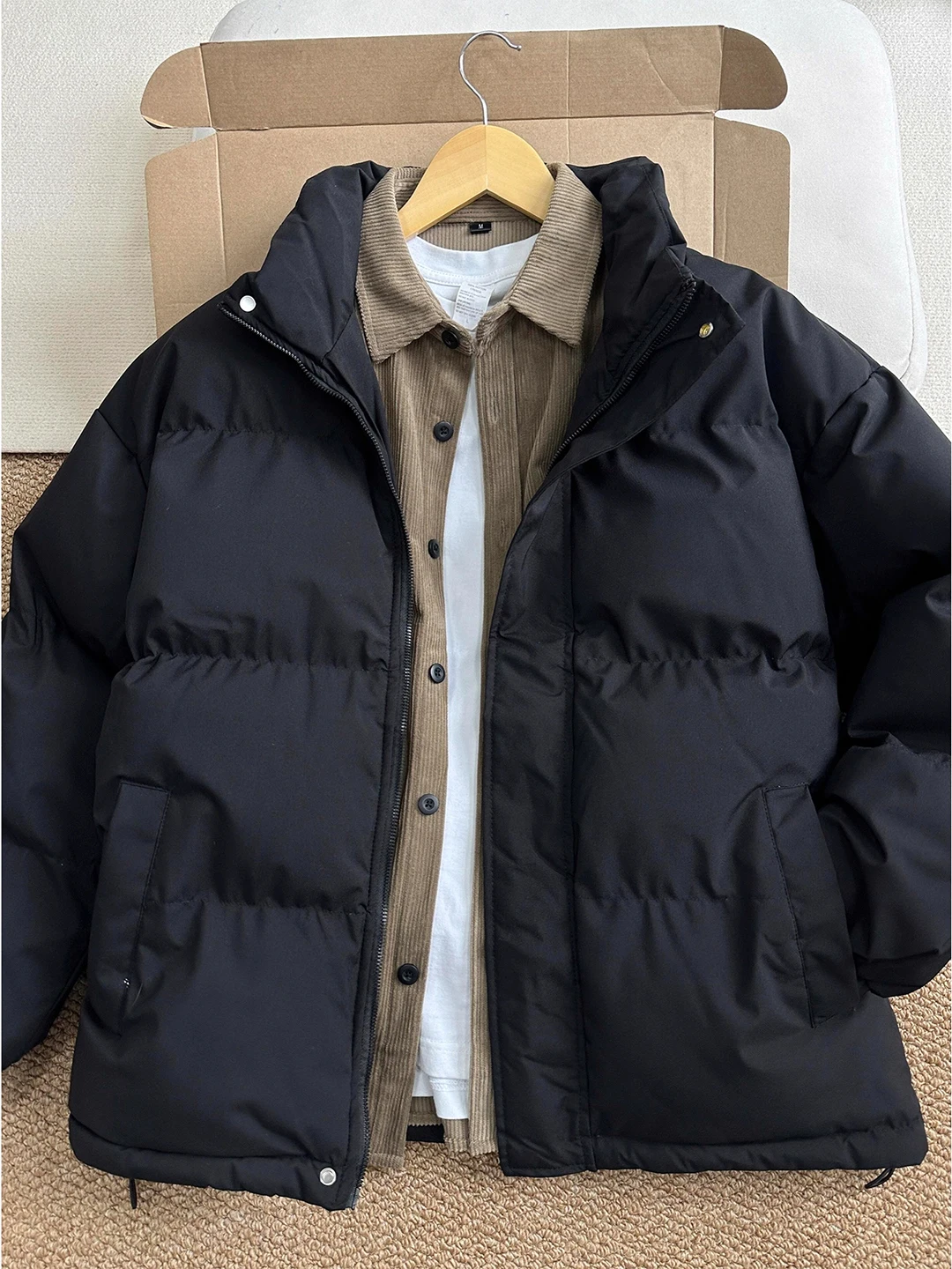 

Bla Winter Thiened Men's down Cotton Jaet Lightweight Warm High-End Feeling Cold Resistance Outerwear Coat Zipper Closure