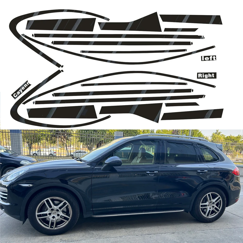 

Chrome Delete Blackout Overlay For Porsche Cayenne 2010-2016 Window Trim Glossy Black Sticker