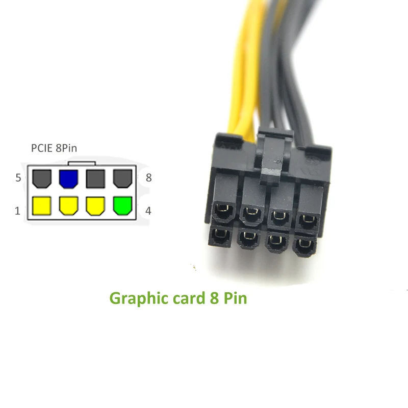 Lingable PCI-E 6 Pin Feamle to PCIE 8 Pin Male PCI Express GPU Power Converter Cable Video Graphics Card 6Pin to 8Pin PCIE Power