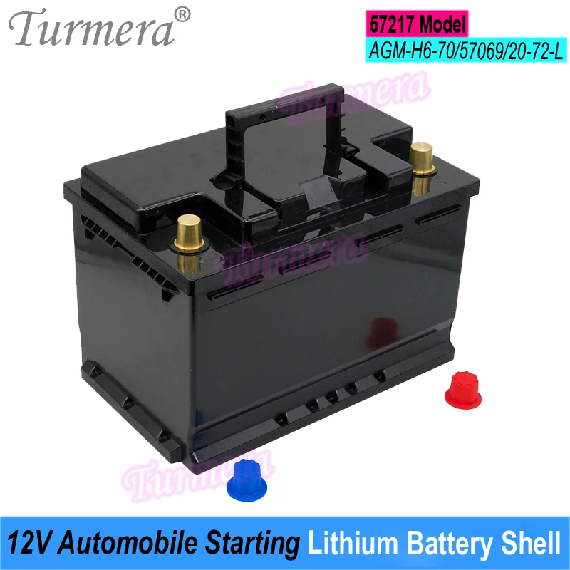 Turmera 12V Car Battery Box 57217 Series Automobile Starting Lithium Batteries Shell for AGM H6-70 57069 Replace Lead-Acid Use