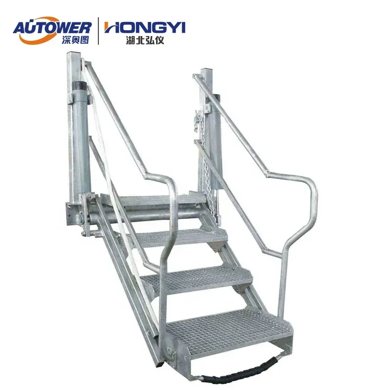 Hot Sell Loft Aluminum Galvanized Ladder Folding Stairs with Spring Cylinder Balance System Step for Skid Platform