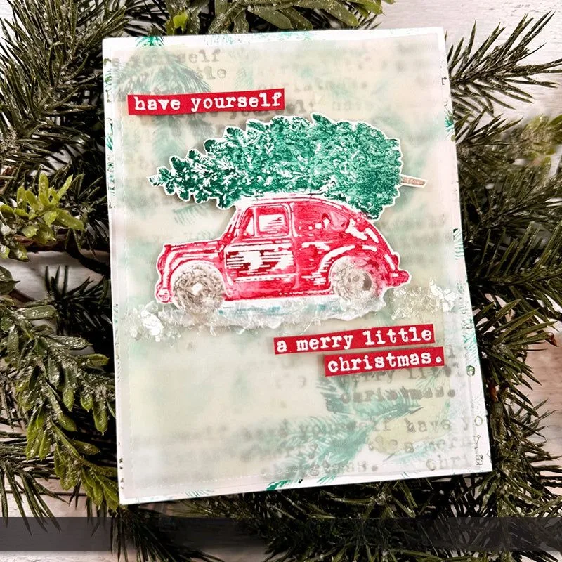 2024 October New Home For Christmas Snowglobe Vintage Car Pine Tree Leaves Clear Stamps Scrapbooking For Greeting Card Making