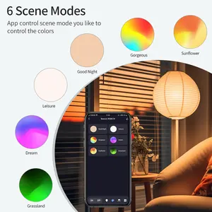Smart Tuya Bluetooth LED-Lampe, farbenfrohe Zimmerlampe, Raumlicht, Telefon-App, E27, 220V-240V, 110 V, RGBCW 10 Hauptverkäufe LED Diffuse Licht - №2