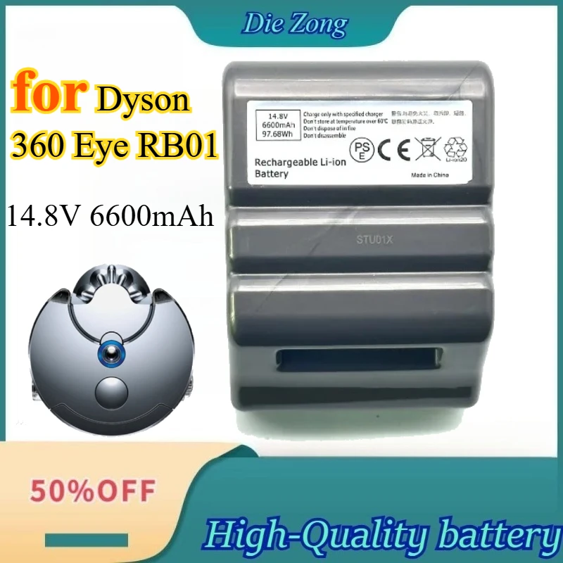 Новый аккумулятор 14.8V 6600mAh для робота-пылесоса Dyson 360 Eye RB01, сменный литий-ионный аккумулятор для робота Dyso