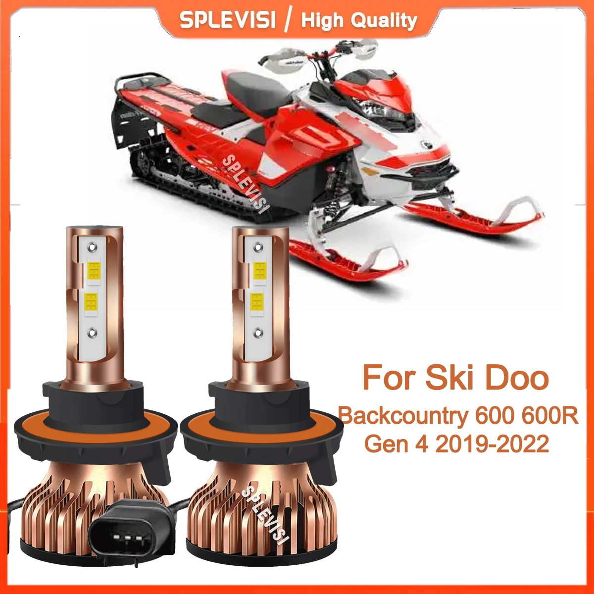 2Pcs 9008/H13 LED Headlight Bulbs Replace 6000K For For Ski Doo Backcountry 600 600R Gen 4 2019-2022 Renegade Ace 900 2020-2022