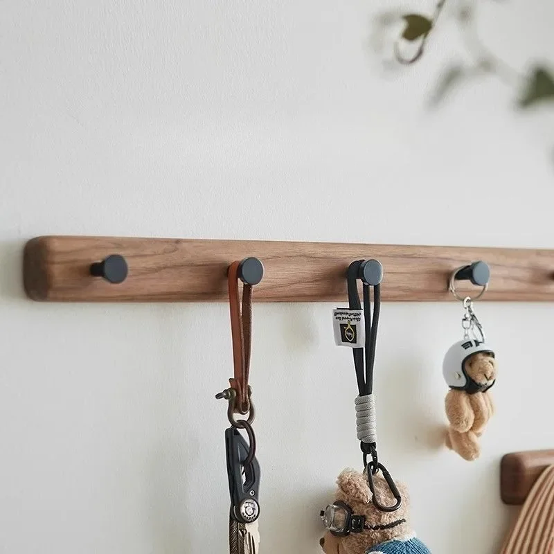 Solid Wood Wall Clothes Hanger Enter Door Entranceway Wall Clothes Hanger Living Room Caps Coat Racks Punch-free Home Furniture