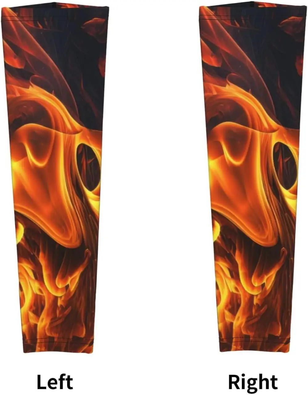 Flames Burning Fire Sun Protection Cooling Arm Sleeves for Men Women, Compression Sleeves for Football Volleyball