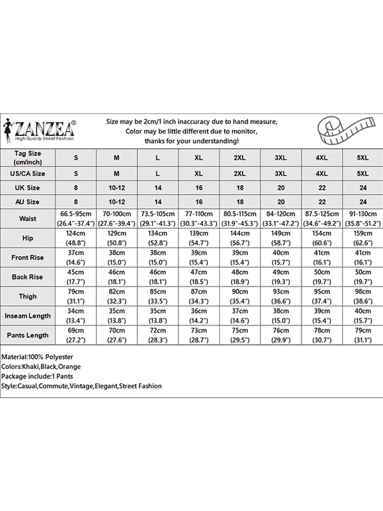 ZANZEA الصيف بنطال ذو قصة أرجل واسعة النساء 2025 السببية مطوي العجل طول السراويل جيوب فضفاضة الصلبة موضة مرونة الخصر بنطلونات #6