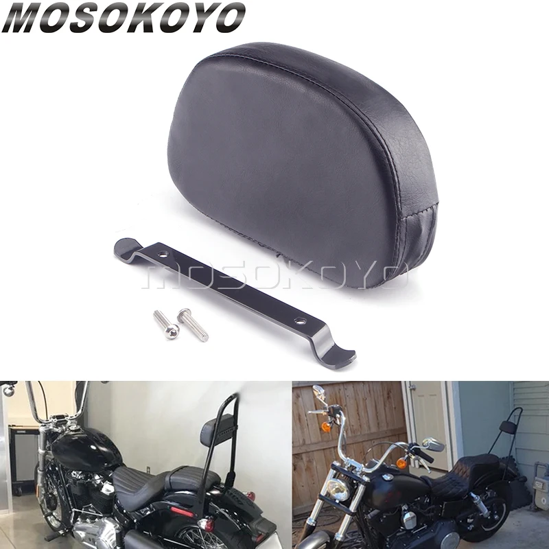 Motorcycle Passenger Backrest Rear Sissy Bar Cushion Pad For Harley Softail Low Rider Fat Boy Street Bob FXBB Breakout 2018-up