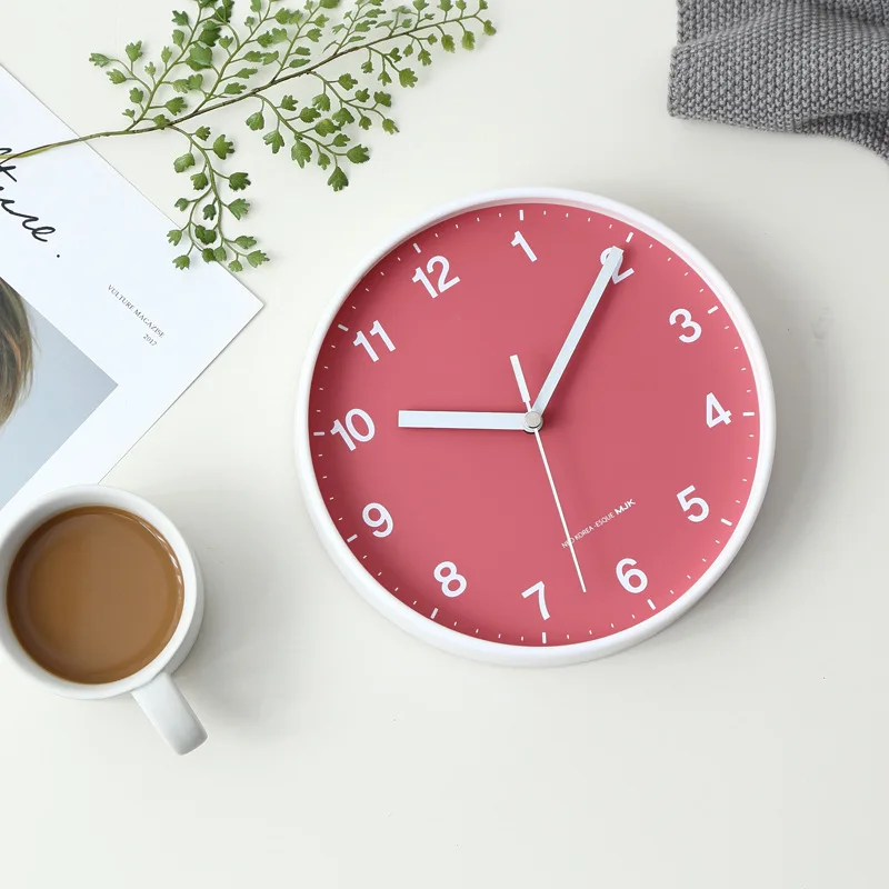 Silent 8-inch kitchen, bedroom, simple and creative home clock, mini fridge, bathroom small wall clock