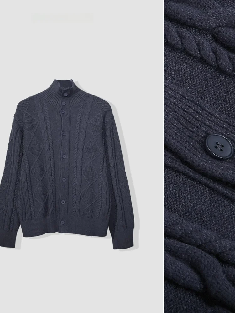 

Модный мужской вязаный кардиган на весну и осень, свободного кроя, с открытым воротником, длинными рукавами, из хлопка и полиэстера, повседневная одежда