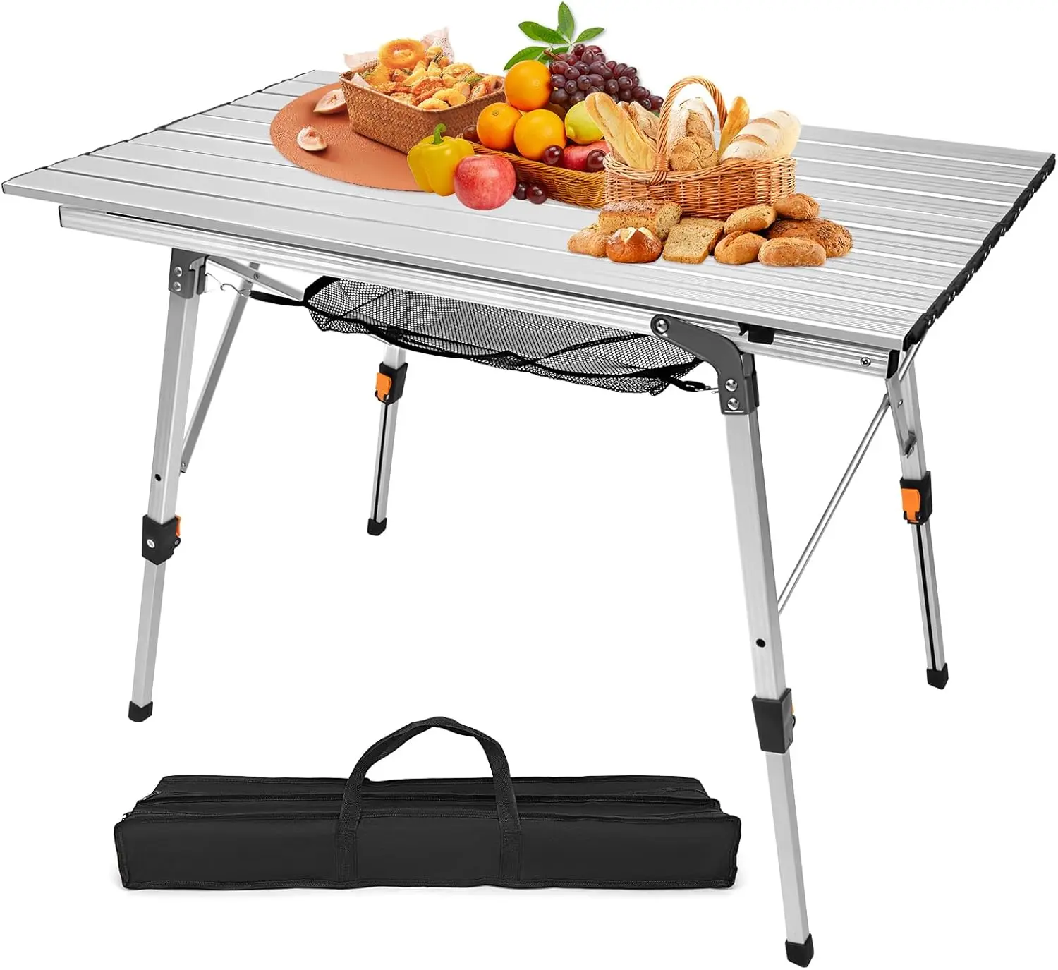 

Camping Table Folding Outdoor Portable Camping Tables with Adjustable Heights Aluminum Folding Camp Table with Storage Net for D