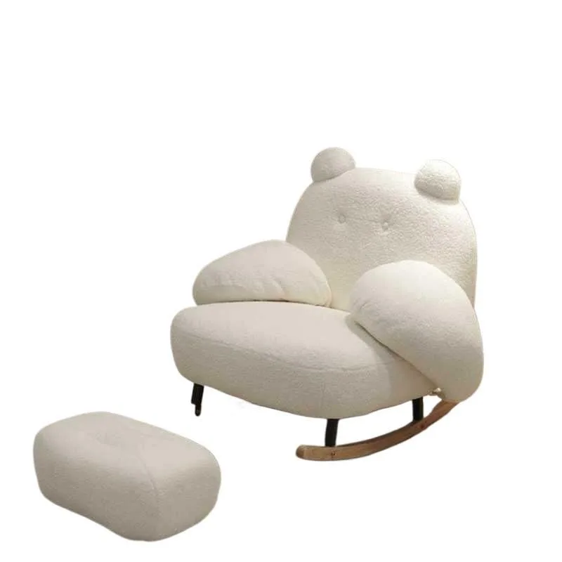 

Simple cream wind bear hug rocking chair small apartment living room Internet celebrity lazy sofa Nordic balcony leisure
