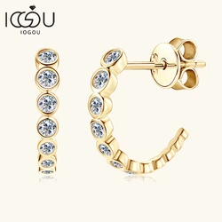 2024 New 0.19cttw Moissanite C Shape Stud Earrings Pure Silver 925 Real D Color Moissanite Diamond Earrings for Women Jewelry