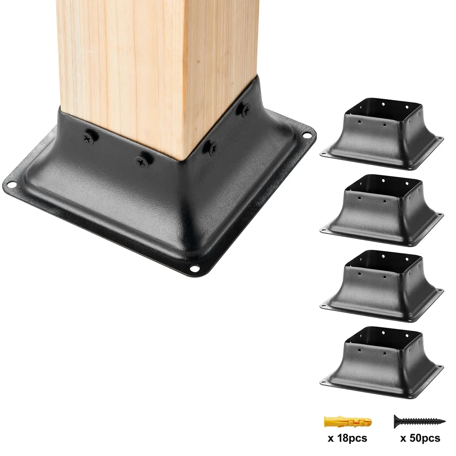 4x4 Post Base 4Pcs, Internal 3.6