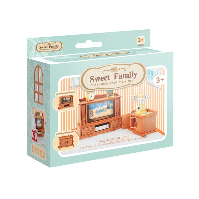 Süßes Puppenhaus Wohnzimmer Sofa TV Set Spielhaus Dekorationen Mädchen Kinderspielzeug Geschenke