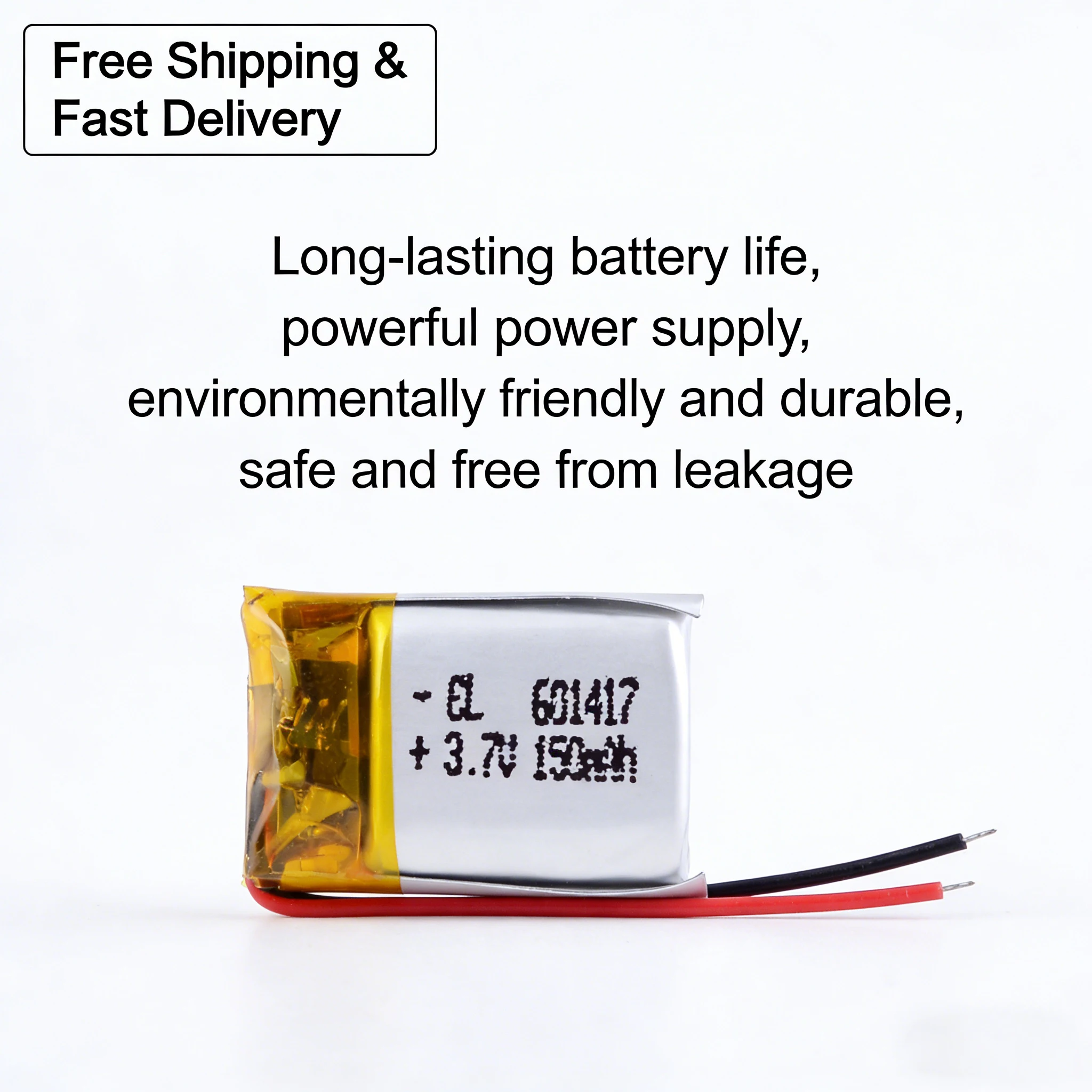 

3.7V 150mAh 601417 Lipo Battery Rechargeable Li-Polymer for Bluetooth Headset Headphone MP3 MP4 GPS E-book Mini Li-ion Cell