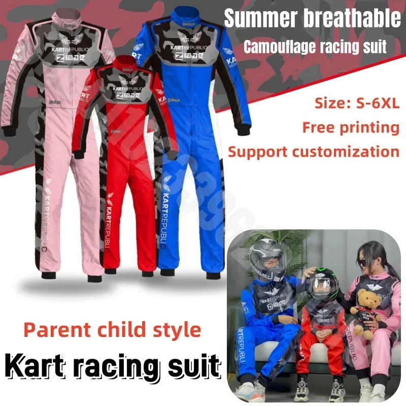 Traje de carreras de Kart todoterreno transpirable de seda de hielo para padres e hijos, traje de entrenamiento al aire libre ATV, traje de carreras de Rally