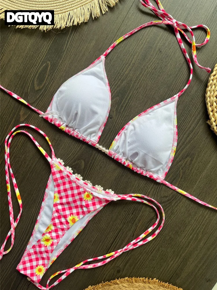 Micro Bikinis 2026 Sexy Women Swimsuit Swimwear Female Thong Bikinis Set Biquini Bathing Suit Print Swimming Suits Beachwear