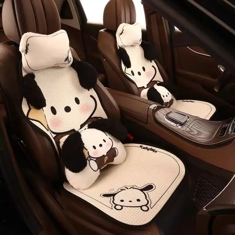 MINISO Sanrio Pachadog Car Half-cover Three-dimensional Seat Cushion Backrest Set Breathable Non-slip Car Seat Cover Decoration